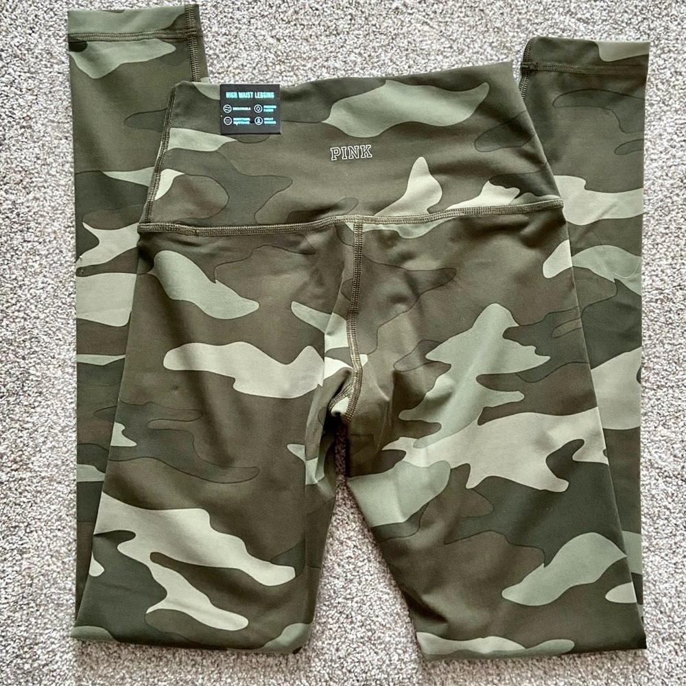 NEW! PINK by Victoria Secret Camo High Waisted Workout Leggings X-Small